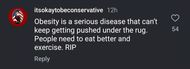 Instagram user's comment addressing Pottain's death